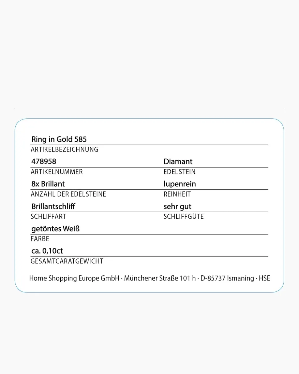 Bicolor-Brillantring 0,10 ct