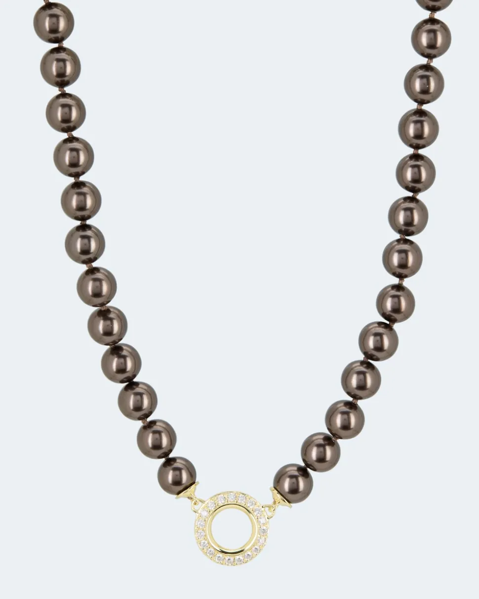 Collier MK-Perlen 10mm & Zirkonia