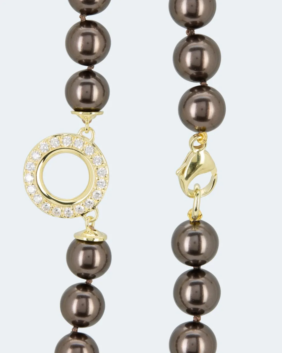 Collier MK-Perlen 10mm & Zirkonia