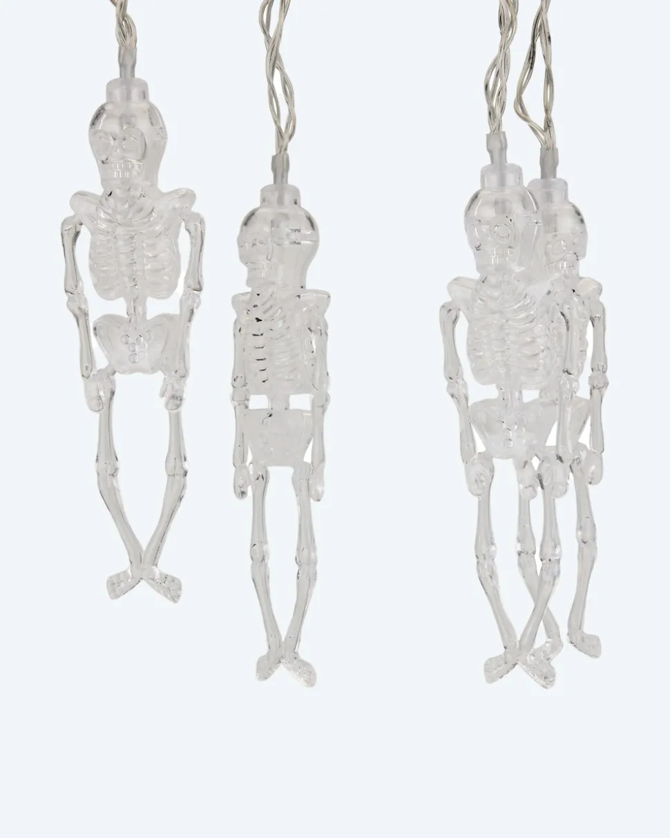 LED-Halloween-Lichterkette "Skeletti"