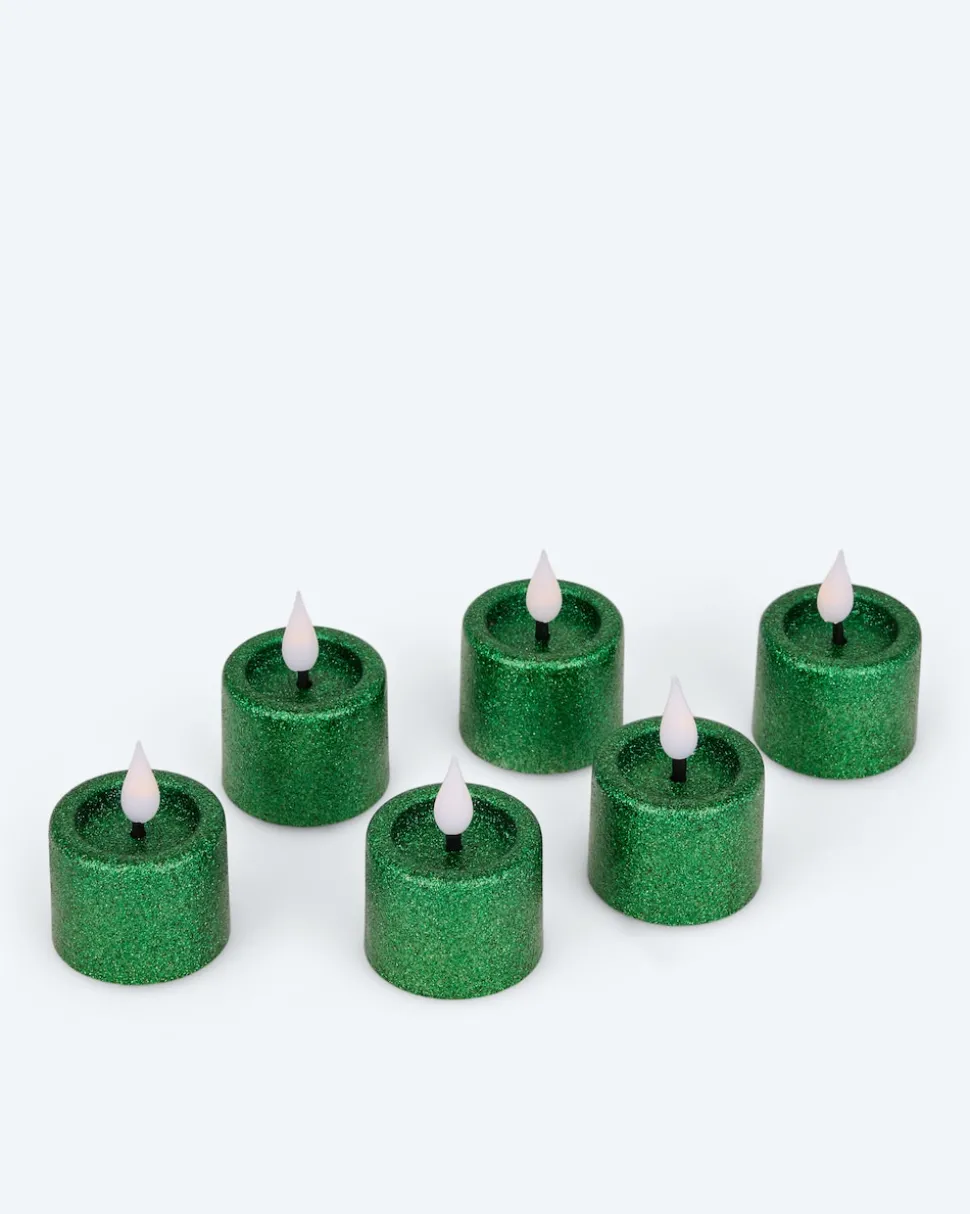 LED-Teelichter "Glitzer", 6tlg.