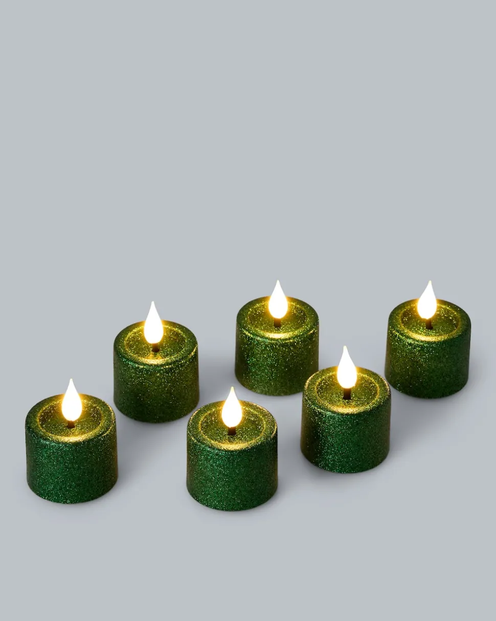LED-Teelichter "Glitzer", 6tlg.