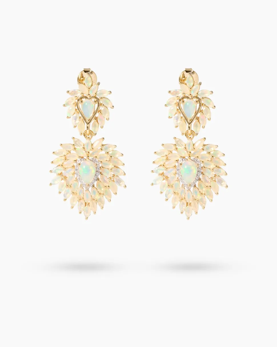 Ohrstecker mit Äthiopischem Opal & Zirkonen