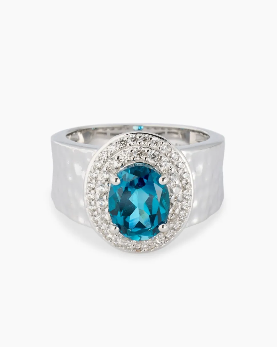 Ring mit London Blue Topas und Zirkon