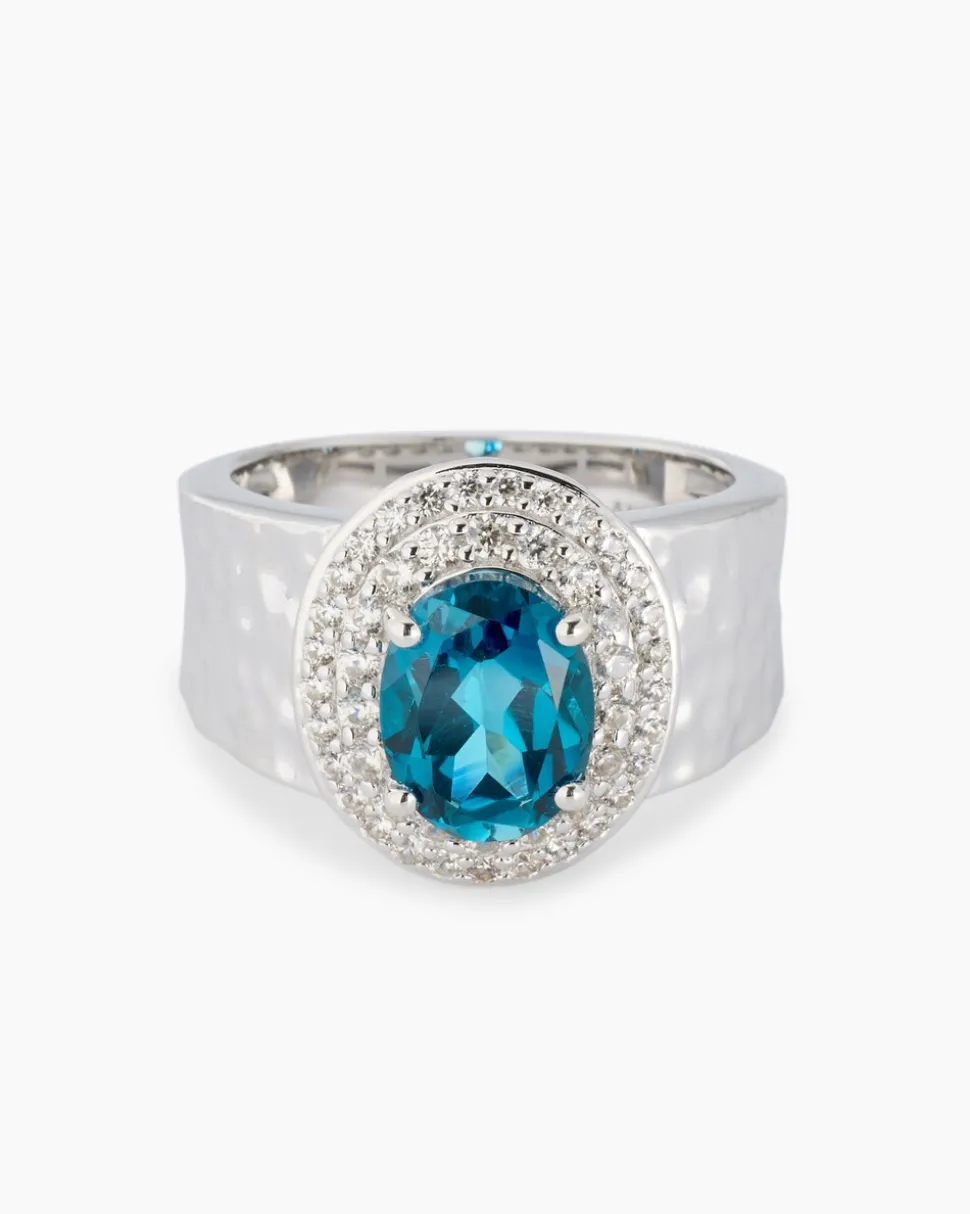 Ring mit London Blue Topas und Zirkon