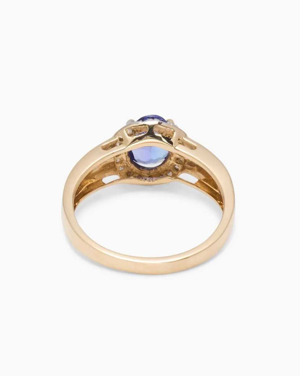 Ring mit Tansanit AAAAA Blaues Gold von Afrika & Brillanten