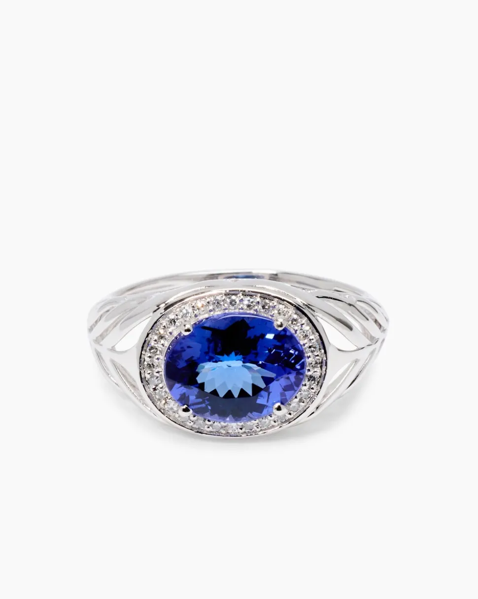 Ring mit Tansanit AAAAA Blaues Gold von Afrika & Brillanten