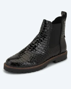 Stiefelette in Krokolack